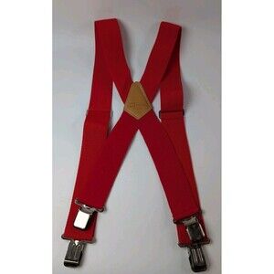Vintage Sears Craftsman Suspenders 945061 Men's 2” Heavy Duty Clip-End Red